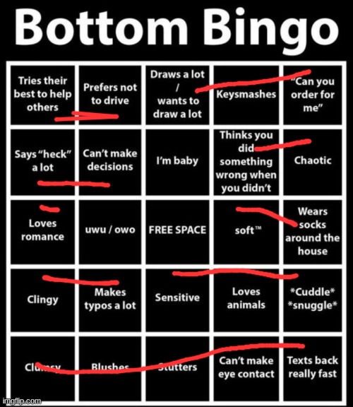 Bottom Bingo | image tagged in bottom bingo | made w/ Imgflip meme maker