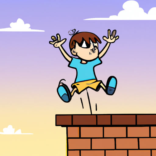 kid jumping off roof Blank Meme Template