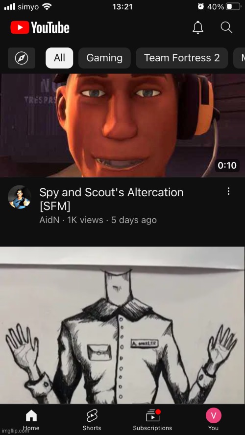 I was scrolling youtube and what for abominable thing I’ve found | image tagged in tf2 scout,they done messed up | made w/ Imgflip meme maker