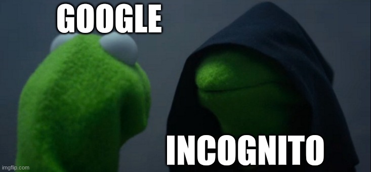 mode | GOOGLE; INCOGNITO | image tagged in memes,evil kermit | made w/ Imgflip meme maker