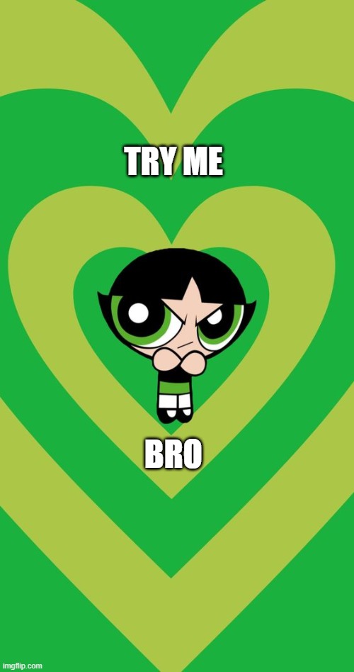 Try me bro | TRY ME; BRO | image tagged in powerpuff girls,try me | made w/ Imgflip meme maker