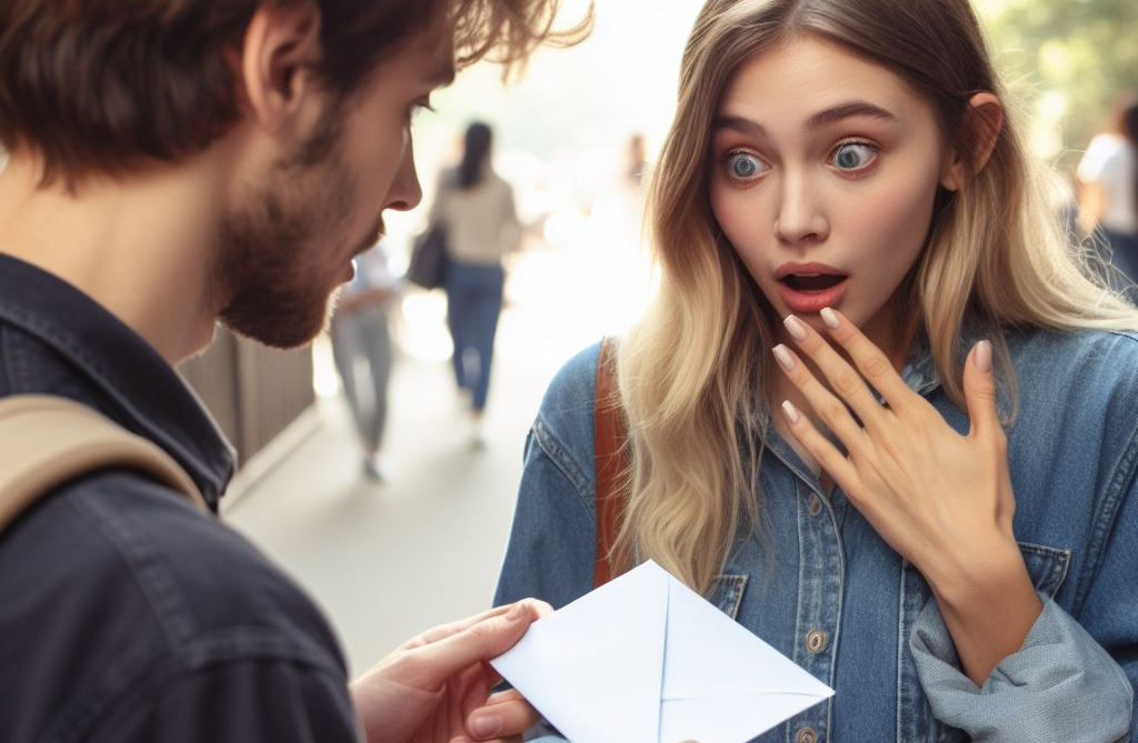 High Quality Stepmother surprised about envelope Blank Meme Template