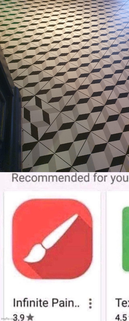 Painful to see | image tagged in infinite pain,tiles,tile,you had one job,memes,floor | made w/ Imgflip meme maker