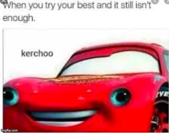 L | image tagged in kerchoo,lightning mcqueen,50000 by christmas | made w/ Imgflip meme maker
