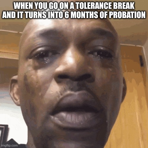 Probation | WHEN YOU GO ON A TOLERANCE BREAK AND IT TURNS INTO 6 MONTHS OF PROBATION | made w/ Imgflip meme maker