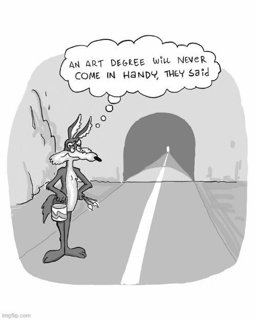 Coyote Art | image tagged in comics | made w/ Imgflip meme maker