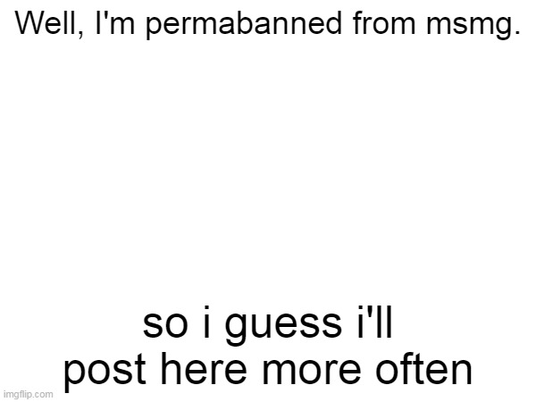 apparently i got too silly (LaLa note: the heck u did?) | Well, I'm permabanned from msmg. so i guess i'll post here more often | made w/ Imgflip meme maker