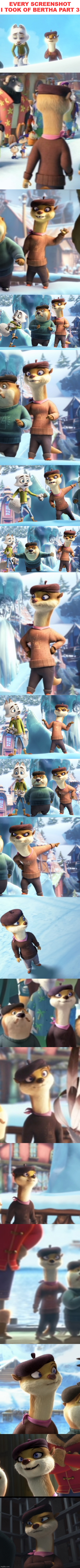 part 3 of the collection of photos of Bertha. I also noticed she has nice eye make up on in the second to last photo. | EVERY SCREENSHOT I TOOK OF BERTHA PART 3 | image tagged in cute,cartoon,otter,movie,wholesome,brothers to the end | made w/ Imgflip meme maker