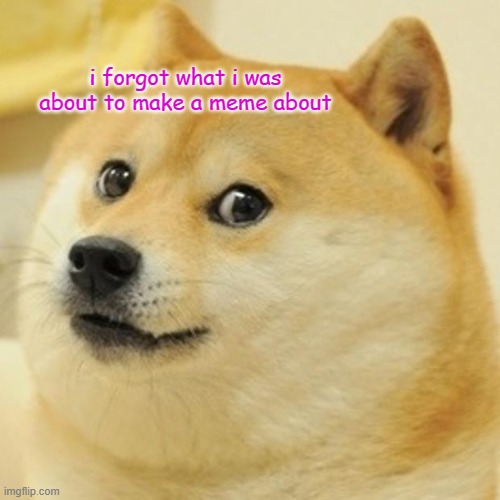 sorry guys | i forgot what i was about to make a meme about | image tagged in memes,doge | made w/ Imgflip meme maker