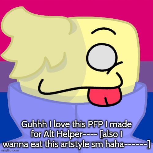 The artstyle looks so dang tasty and I don't know whyyyyy | Guhhh I love this PFP I made for Alt Helper---- [also I wanna eat this artstyle sm haha------] | image tagged in kleki drawings | made w/ Imgflip meme maker