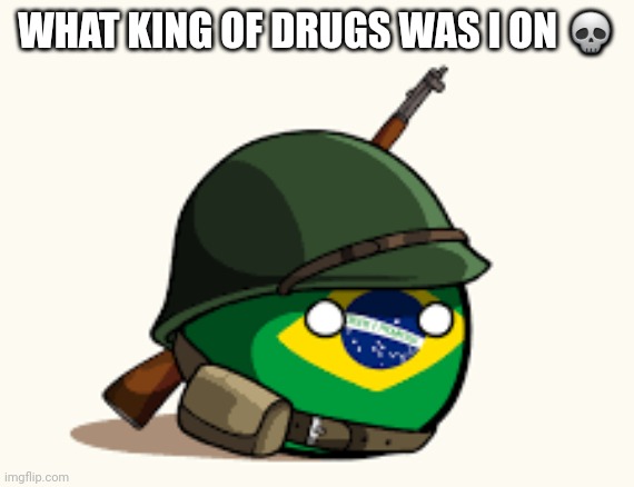 Brazil | WHAT KING OF DRUGS WAS I ON 💀 | image tagged in brazil | made w/ Imgflip meme maker