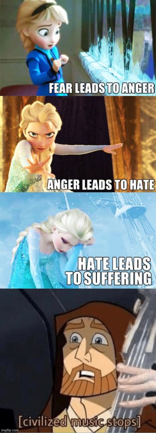 Elsa is the Chosen One? | image tagged in star wars,obi-wan kenobi,frozen,disney | made w/ Imgflip meme maker