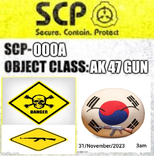 The Scp Countryball | AK 47 GUN; 000A | made w/ Imgflip meme maker