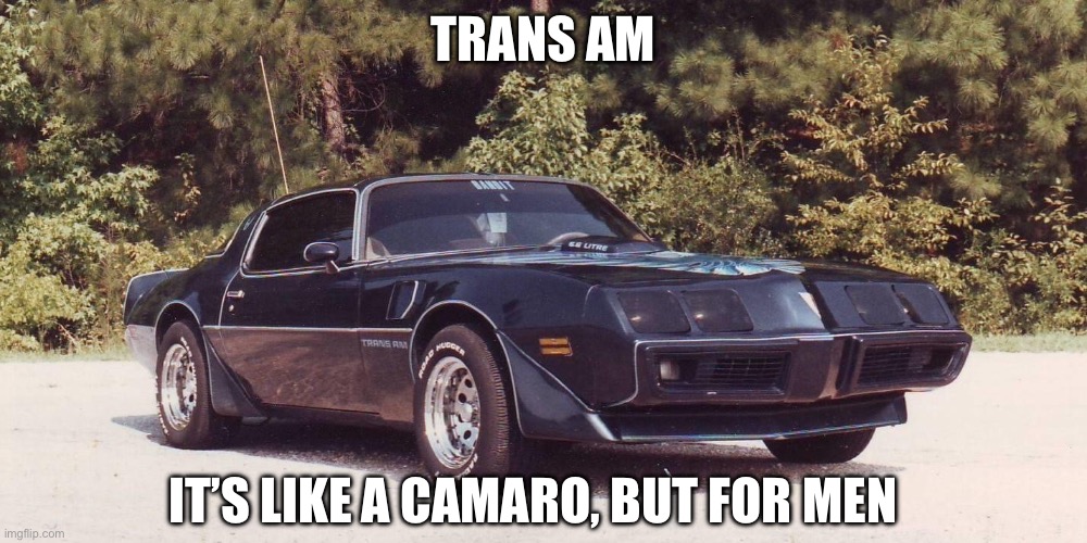 Men only | TRANS AM; IT’S LIKE A CAMARO, BUT FOR MEN | image tagged in funny memes | made w/ Imgflip meme maker
