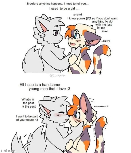 Wholesome 100 (art by LuxxArt) | image tagged in furry,art,cute,wholesome | made w/ Imgflip meme maker