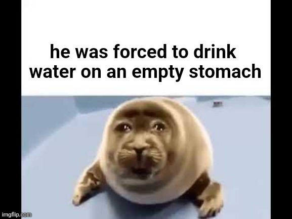 he was forced to eat cement | he was forced to drink 
water on an empty stomach | image tagged in he was forced to eat cement | made w/ Imgflip meme maker