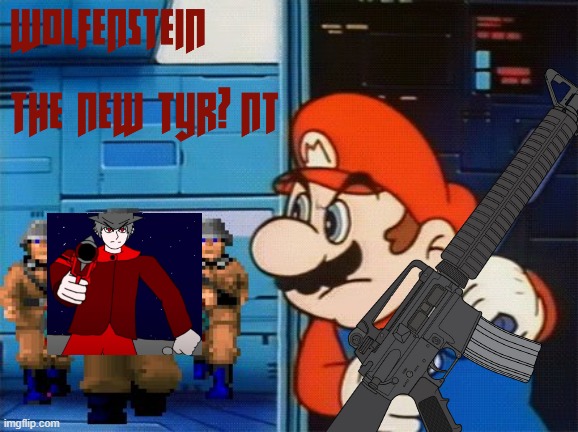 The New Mario Game Lookin' Fire NGFL (MW : Generated Text to Make a Wolf-3D Logo.?) | image tagged in mario hates nazis,pro-fandom,vs,anti-furry/anti-fandom,war,wolf-3d | made w/ Imgflip meme maker