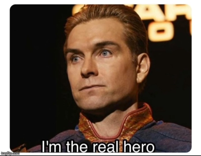 I'm the real hero | image tagged in i'm the real hero | made w/ Imgflip meme maker