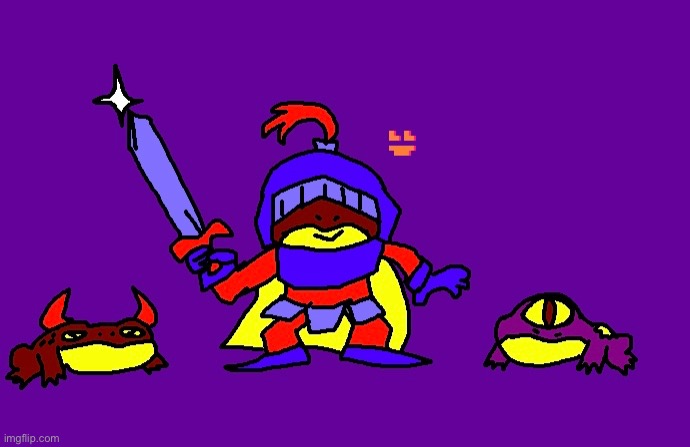 Evil frog knight | image tagged in drawing,froggy | made w/ Imgflip meme maker