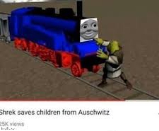 Shrek saves children from auschwitz | image tagged in shrek saves children from auschwitz | made w/ Imgflip meme maker