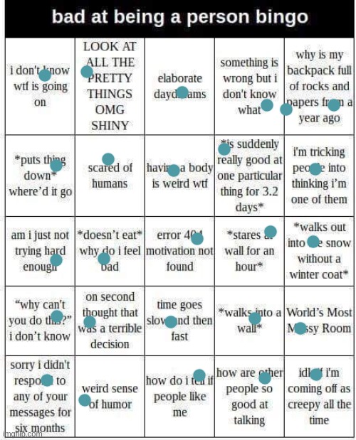 I won!! Wait- | image tagged in bad at being a person bingo | made w/ Imgflip meme maker