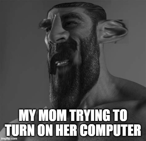"PRESS THE FREAKING BUTTON!!" | MY MOM TRYING TO TURN ON HER COMPUTER | image tagged in fun | made w/ Imgflip meme maker