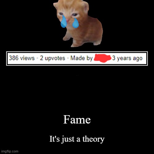 It's just a theory | Fame | It's just a theory | image tagged in funny,demotivationals,memes | made w/ Imgflip demotivational maker