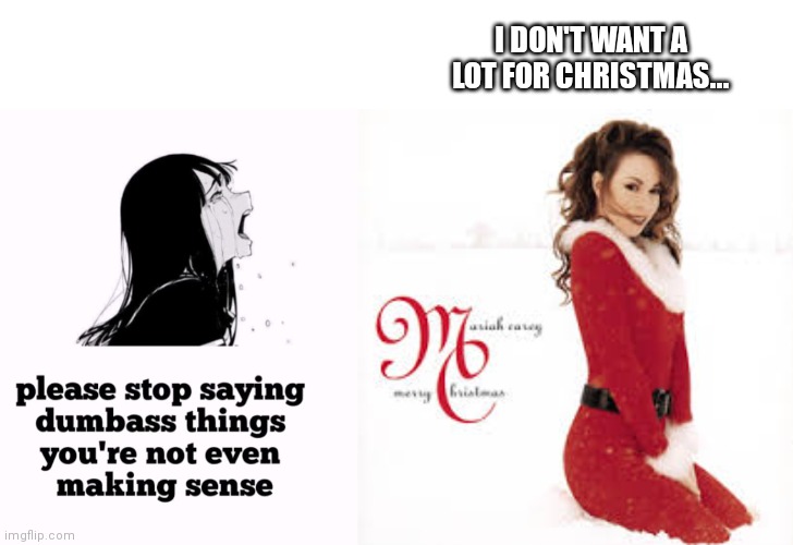 She defrosted | I DON'T WANT A LOT FOR CHRISTMAS... | image tagged in please stop saying dumbass things you're not even making sense | made w/ Imgflip meme maker