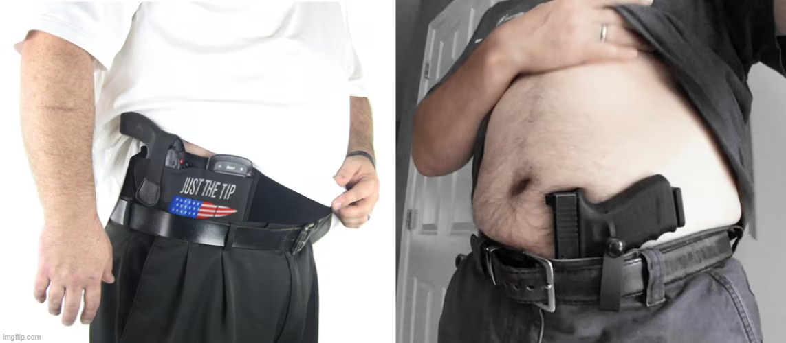 fat man gun pistol concealed carry CCW JPP Blank Meme Template