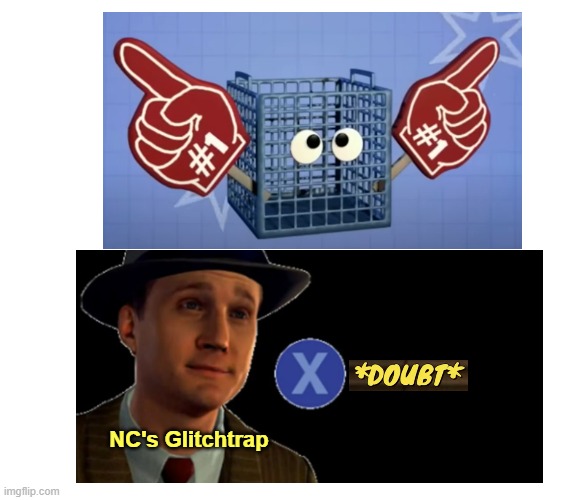 "A crate!....It's....a crate..." | NC's Glitchtrap | image tagged in nightcove | made w/ Imgflip meme maker
