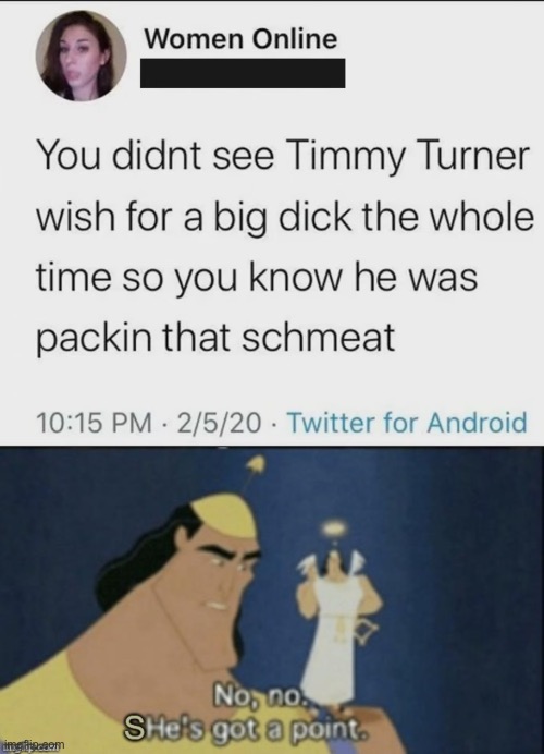 Timmy Turner insides raw | image tagged in no no she's got a point | made w/ Imgflip meme maker