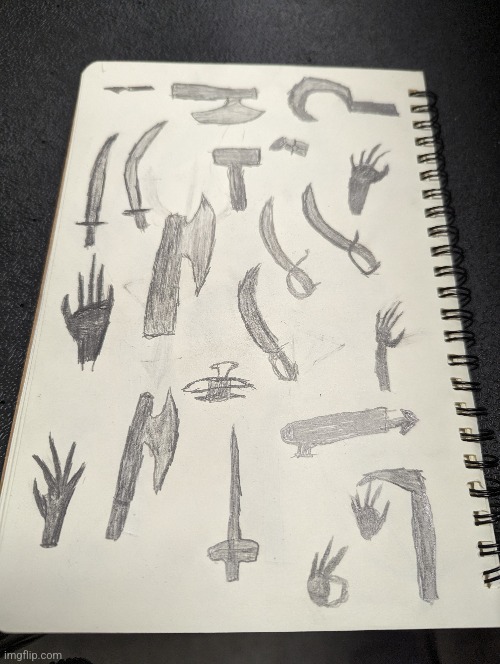 Hands and weapon drawings | image tagged in drawing,weapons,just for fun | made w/ Imgflip meme maker