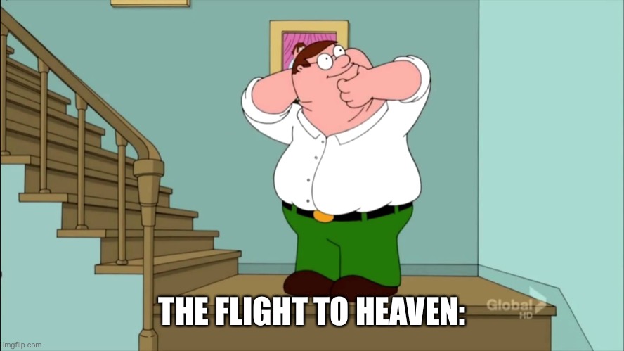 oh, okay | THE FLIGHT TO HEAVEN: | image tagged in oh okay | made w/ Imgflip meme maker