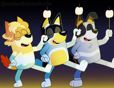 The 3 healers form Bluey Blank Meme Template