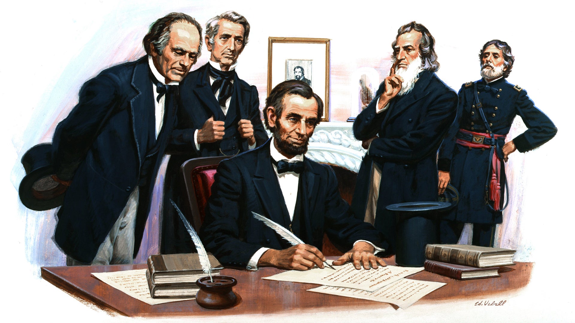 High Quality Abraham Lincoln signing Blank Meme Template