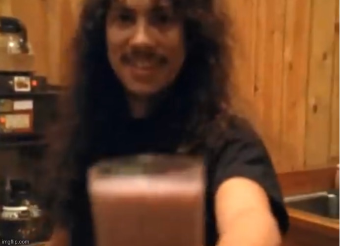 kirk hammett is offering you choccy milk cuz ur epic | image tagged in kirk hammett choccy milk | made w/ Imgflip meme maker