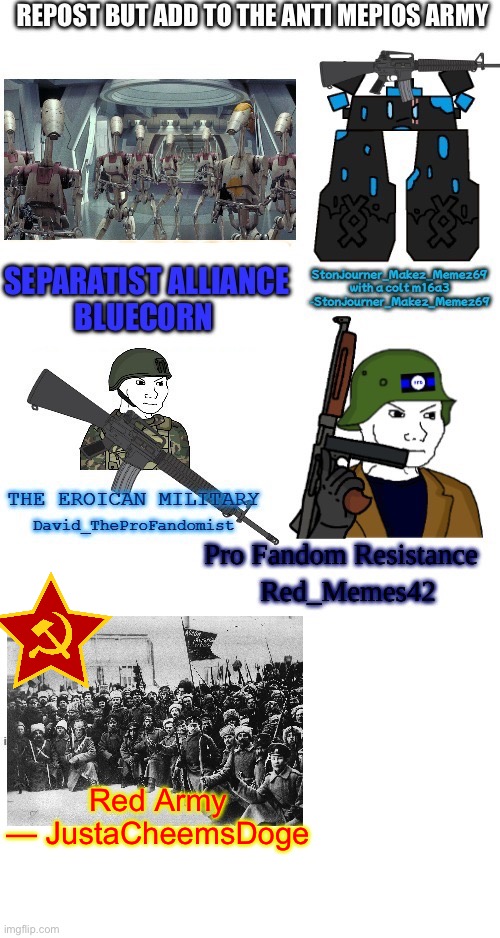 Red Army
— JustaCheemsDoge | made w/ Imgflip meme maker