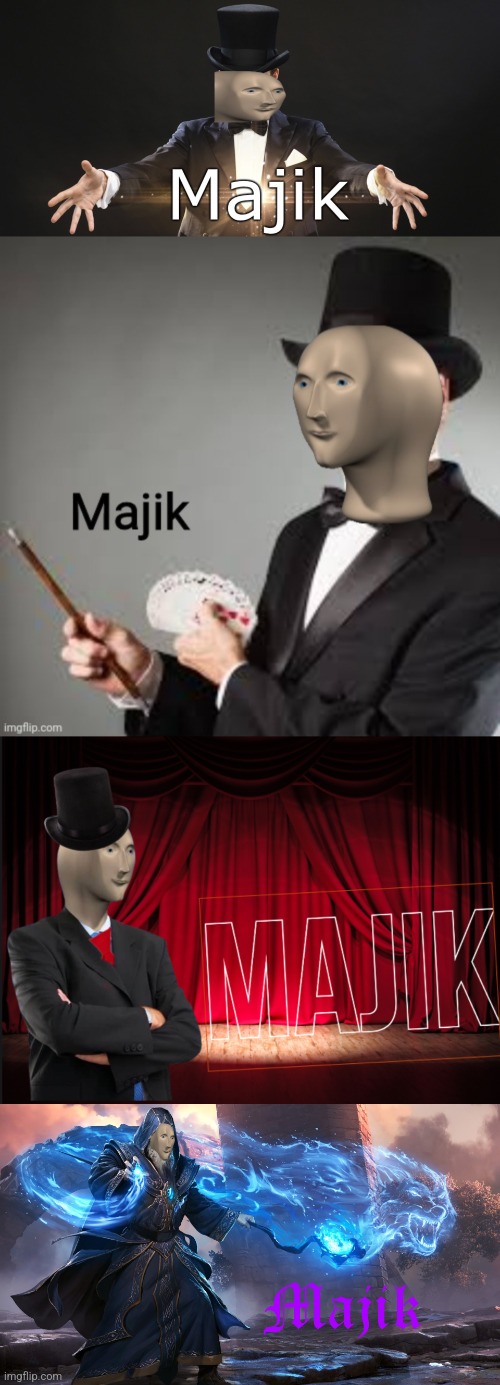 image tagged in magic,majik,magic stonks man | made w/ Imgflip meme maker