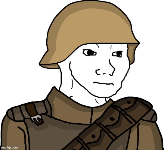Wojak Eroican-Land Resistance Partisan Soldier | image tagged in wojak eroican-land resistance partisan soldier | made w/ Imgflip meme maker