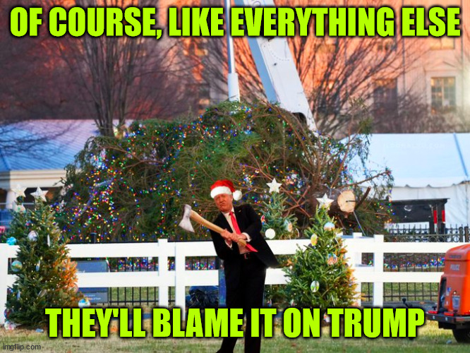 OF COURSE, LIKE EVERYTHING ELSE THEY'LL BLAME IT ON TRUMP | made w/ Imgflip meme maker