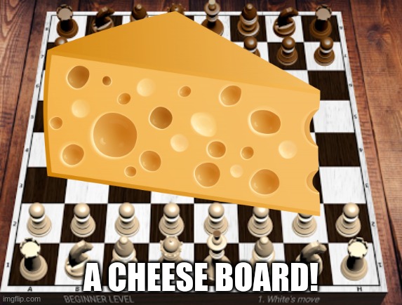 Chess board | A CHEESE BOARD! | image tagged in chess board | made w/ Imgflip meme maker