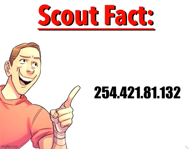 Scout Fact | 254.421.81.132 | image tagged in scout fact | made w/ Imgflip meme maker