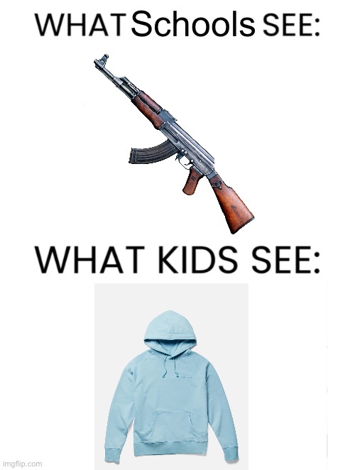 Like you can still identify me | Schools | image tagged in what adults see what kids see | made w/ Imgflip meme maker