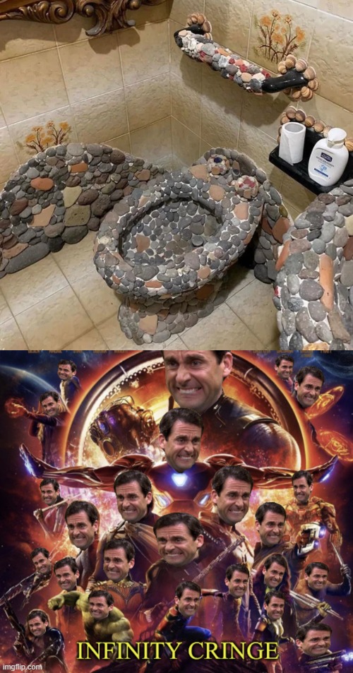 Imagine having to sit on that | image tagged in infinity cringe,bathroom,toilet,design fails,rocks | made w/ Imgflip meme maker