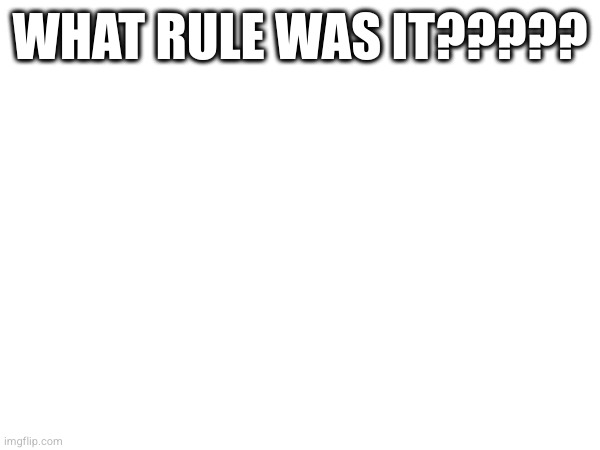 WHAT RULE WAS IT????? | made w/ Imgflip meme maker