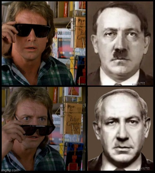 free palestine | image tagged in israel,they live,hitler,netanyahu,palestine,horror movies | made w/ Imgflip meme maker