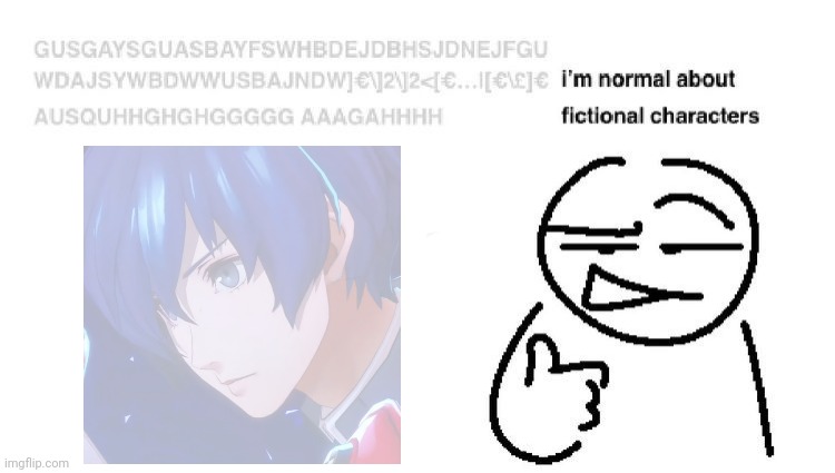 I love makoto yuki from the hit game Persona 3 :heart-hands: | image tagged in i'm normal about fictional characters | made w/ Imgflip meme maker