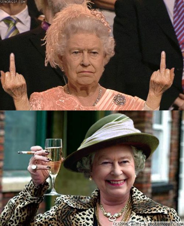 High Quality Queen Lizzie Rules Ok! Blank Meme Template