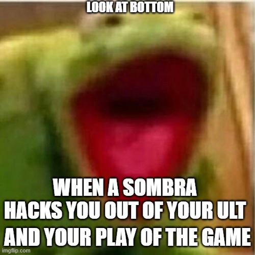 AHHHHHHHHHHHHH | LOOK AT BOTTOM; WHEN A SOMBRA HACKS YOU OUT OF YOUR ULT; AND YOUR PLAY OF THE GAME | image tagged in ahhhhhhhhhhhhh | made w/ Imgflip meme maker