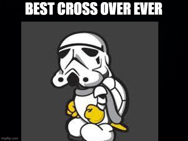 HECK YAAA!!!!!!! | BEST CROSS OVER EVER | image tagged in black background | made w/ Imgflip meme maker